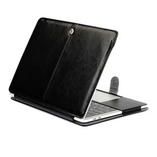 For 2016 New Macbook Pro 15.4 inch A1707 Laptop Crazy Horse Texture Horizontal Flip Leather Case(Black)