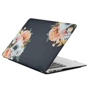 Black Flower Laptop Water Stick Style Protective Case for MacBook Air 13.3 inch A1932 (2018) / A2179 (2020)