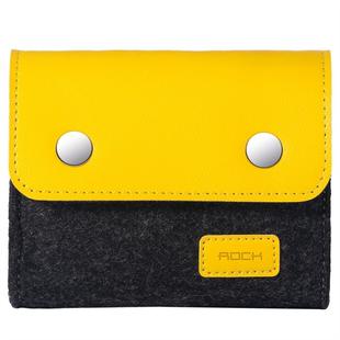 ROCK Shockproof Wool Felt Protective Storage Shell Bag Soft Sleeve, Size: 11x9.5x4.5cm (Black Yellow)