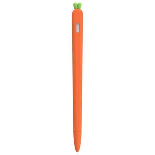 LOVE MEI For Apple Pencil 2 Carrot Shape Stylus Pen Silicone Protective Case Cover(Orange)