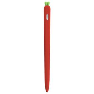 LOVE MEI For Apple Pencil 2 Carrot Shape Stylus Pen Silicone Protective Case Cover(Red)