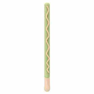 LOVE MEI For Apple Pencil 2 Stripe Design Stylus Pen Silicone Protective Case Cover (Green)