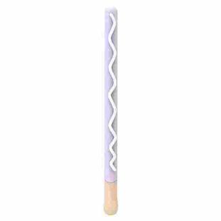 LOVE MEI For Apple Pencil 2 Stripe Design Stylus Pen Silicone Protective Case Cover (Purple)