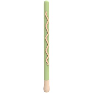 LOVE MEI For Apple Pencil 1 Stripe Design Stylus Pen Silicone Protective Case Cover(Green)