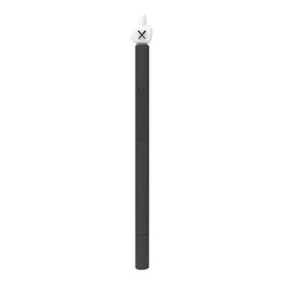 LOVE MEI For Apple Pencil 2 Middle Finger Shape Stylus Pen Silicone Protective Case Cover (Black)