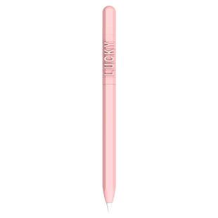 LOVE MEI For Apple Pencil 1 Number Letter Design Stylus Pen Silicone Protective Case Cover(Pink)