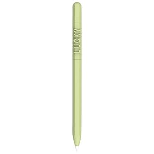 LOVE MEI For Apple Pencil 1 Number Letter Design Stylus Pen Silicone Protective Case Cover(Green)