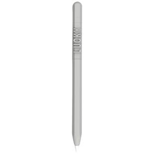 LOVE MEI For Apple Pencil 1 Number Letter Design Stylus Pen Silicone Protective Case Cover(Grey)