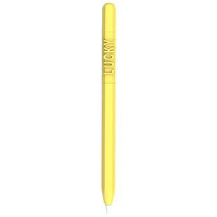 LOVE MEI For Apple Pencil 1 Number Letter Design Stylus Pen Silicone Protective Case Cover(Yellow)