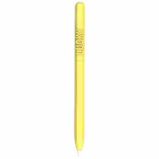 LOVE MEI For Apple Pencil 2 Number Letter Design Stylus Pen Silicone Protective Case Cover (Yellow)