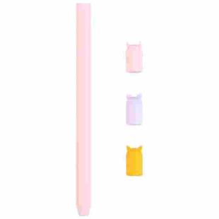 4 in 1 Stylus Pen Cartoon Animal Silicone Protective Case for Apple Pencil 1 (Pink)