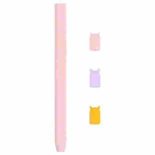4 in 1 Stylus Pen Cartoon Animal Silicone Protective Case for Apple Pencil 2 (Pink)