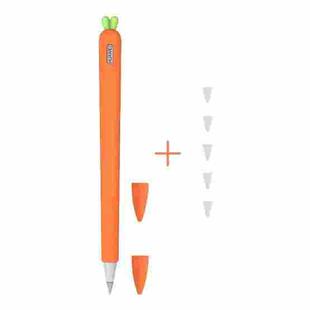 Cute Carrot Liquid Silicone Protective Cover with Pen Cap & Nib Cover for Huawei M-Pencil(Orange)
