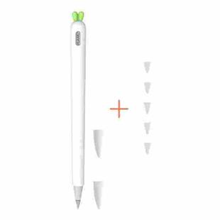Cute Carrot Liquid Silicone Protective Cover with Pen Cap & Nib Cover for Huawei M-Pencil(White)