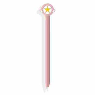 Cute Cartoon Silicone Protective Cover for Apple Pencil 1(Five-pointed Star Pink)