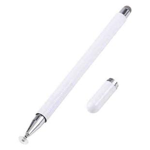 361 2 in 1 Universal Silicone Disc Nib Stylus Pen with Mobile Phone Writing Pen & Magnetic Cap(White)