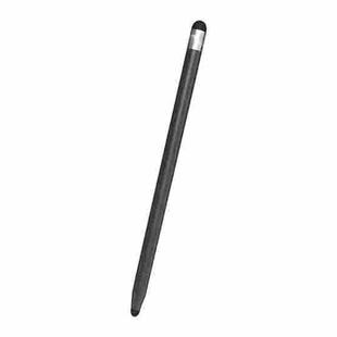 Universal Two-end Rubber Nibs Capacitive Stylus Pen with Magnetic Cap (Black)