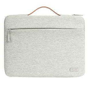 For 14 inch Laptop Zipper Waterproof  Handheld Sleeve Bag (Beige White)
