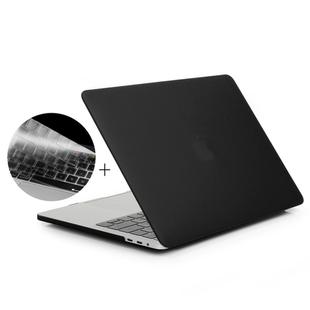 ENKAY Hat-Prince 2 in 1 Frosted Hard Shell Plastic Protective Case + US Version Ultra-thin TPU Keyboard Protector Cover for 2016 New MacBook Pro 13.3 inch with Touchbar (A1706)(Black)