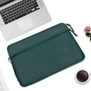 Diamond Pattern Portable Waterproof Sleeve Case Double Zipper Briefcase Laptop Carrying Bag for 13-13.3 inch Laptops (Green)