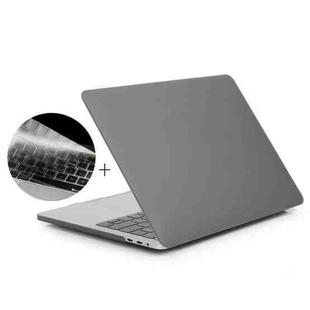 ENKAY Hat-Prince 2 in 1 Frosted Hard Shell Plastic Protective Case + Europe Version Ultra-thin TPU Keyboard Protector Cover for 2016 MacBook Pro 13.3 Inch with Touch Bar (A1706) (Grey)