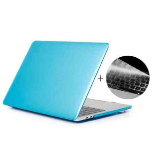 ENKAY Hat-Prince 2 in 1 Crystal Hard Shell Plastic Protective Case + Europe Version Ultra-thin TPU Keyboard Protector Cover for 2016 MacBook Pro 15.4 Inch with Touch Bar (A1707) (Baby Blue)