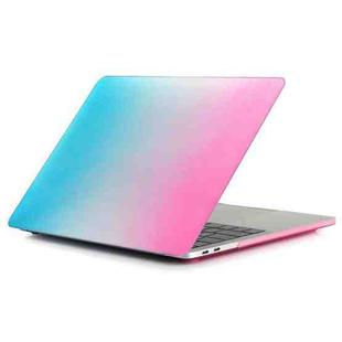 Laptop Rainbow Pattern PC Protective Case for MacBook Pro 15.4 inch A1990 (2018) (Blue + Magenta)