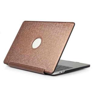 Laptop One-piece PU Leather Case for MacBook Pro 13.3 inch A1989 (2018) (Bronze)