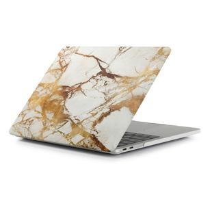 Beige White Gold Texture Marble Pattern Laptop Water Decals PC Protective Case for Macbook Pro 13.3 inch A1989 (2018) / A1706 / A1708 / A2159 / A2289 / A2251 / A2338