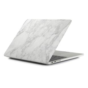 White Grey Texture Marble Pattern Laptop Water Decals PC Protective Case for Macbook Pro 13.3 inch A1989 (2018) / A1706 / A1708 / A2159 / A2289 / A2251 / A2338