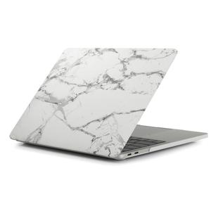 White Black Texture Marble Pattern Laptop Water Decals PC Protective Case for Macbook Pro 13.3 inch A1989 (2018) / A1706 / A1708 / A2159 / A2289 / A2251 / A2338