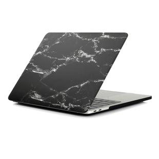 Black White Texture Marble Pattern Laptop Water Decals PC Protective Case for MacBook Pro 15.4 inch A1990 (2018) / A1707