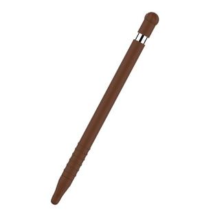 Anti-lost Cap Touch Screen Silicone Protective Cover for Apple Pencil 1(Coffee)