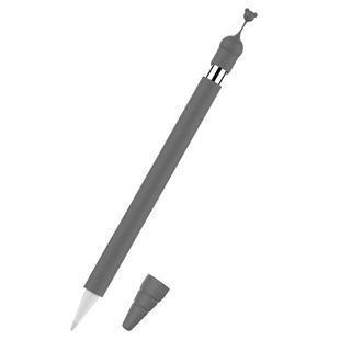 Anti-lost Cap Silicone Protective Cover for Apple Pencil 1(Grey)