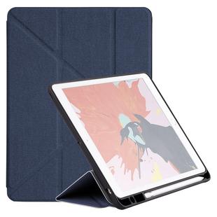 MOMAX For iPad 10.2 2021 / 2020 / 2019 TPU + Cloth Horizontal Flip Leather Case with Holder & Pen Slot & Sleep / Wake-up Function(Blue)