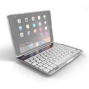 F8SM+ Laptop Version Colorful Backlit Aluminum Alloy Bluetooth Keyboard Tablet Case For iPad mini 4 / mini 5(Silver)