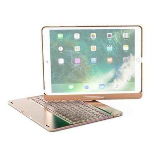 F360 For iPad Pro 10.5 inch & iPad Air 10.5 inch Rotatable Colorful Backlight Laptop Version Aluminum Alloy Bluetooth Keyboard Tablet Case (Gold)
