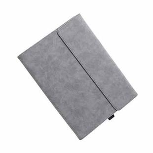 For Microsoft Surface Pro 7 / 7+ South African Sheepskin Magnetic Horizontal Flip Leather Case with Pen Slot & Holder (Grey)