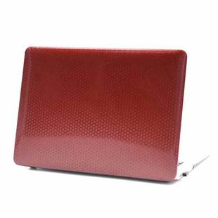 Laptop Plastic Honeycomb Protective Case For MacBook Pro 13.3 inch 2022 (Wine Red)