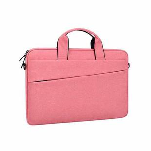 ST03S 15.4 inch Double Side Pockets Wearable Oxford Cloth Soft Handle Portable Laptop Tablet Bag(Pink)