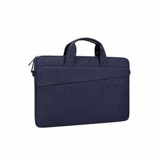 ST03S 15.4 inch Double Side Pockets Wearable Oxford Cloth Soft Handle Portable Laptop Tablet Bag(Navy Blue)