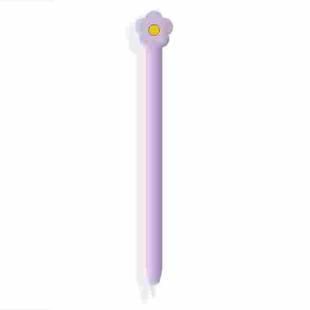 Cute Cartoon Silicone Protective Cover for Apple Pencil 2(Purple)