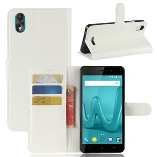 For Wiko Lenny4 Plus Litchi Texture Horizontal Flip Leather Case with Holder & Wallet & Card Slots (White)