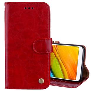 For Xiaomi Redmi 5 Oil Wax Texture Horizontal Flip Leather Case with Holder & Card Slots & Wallet(Red)