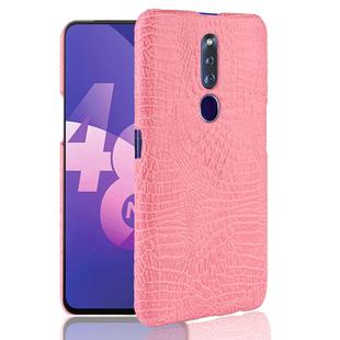 Shockproof Crocodile Texture PC + PU Case for OPPO F11 Pro (Pink)