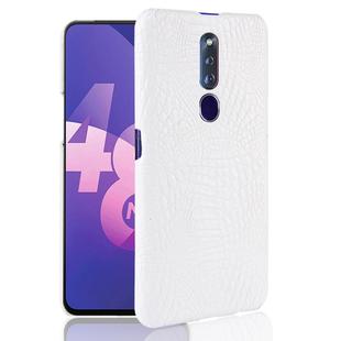 Shockproof Crocodile Texture PC + PU Case for OPPO F11 Pro (White)