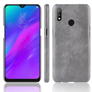 Shockproof Litchi Texture PC + PU Case for OPPO Realme 3 (Grey)