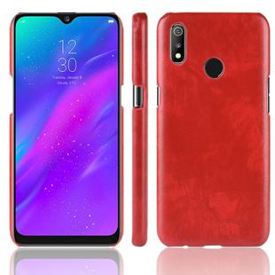 Shockproof Litchi Texture PC + PU Case for OPPO Realme 3 (Red)