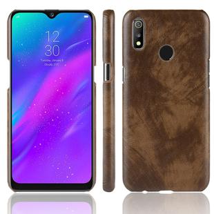 Shockproof Litchi Texture PC + PU Case for OPPO Realme 3 (Brown)