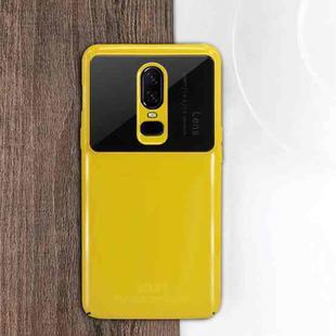 MOFI  Full Coverage High Alumina Glass + PC + Lens Face Parnt Protective Back Case for OnePlus 6(Yellow)